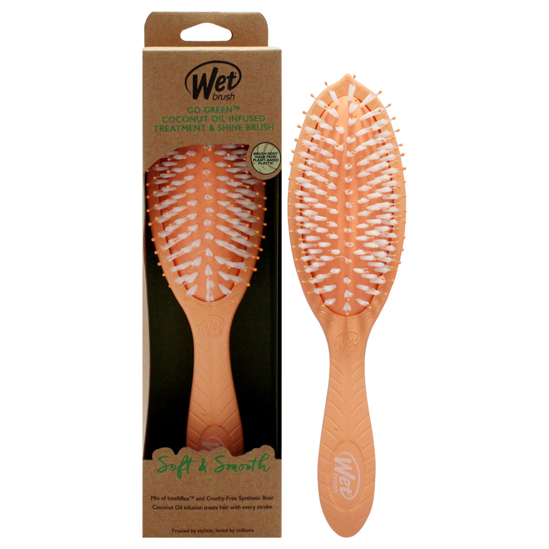 Go Green Oil Infused Shine Brush - Coconut Oil by Wet Brush for Unisex - 1 Pc Hair Brush