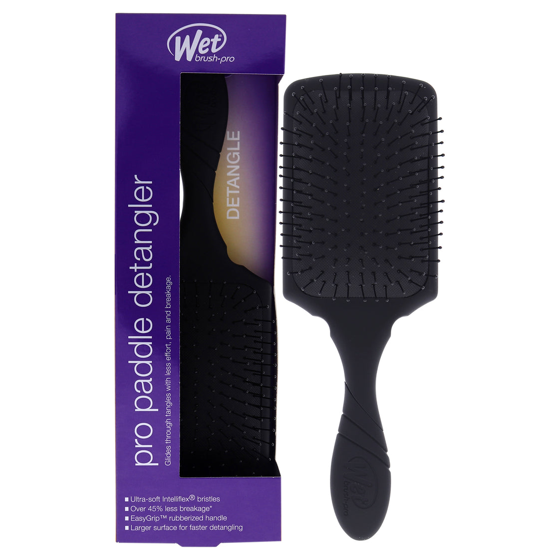 Pro Paddle Detangler Brush - Blackout by Wet Brush for Unisex - 1 Pc Hair Brush