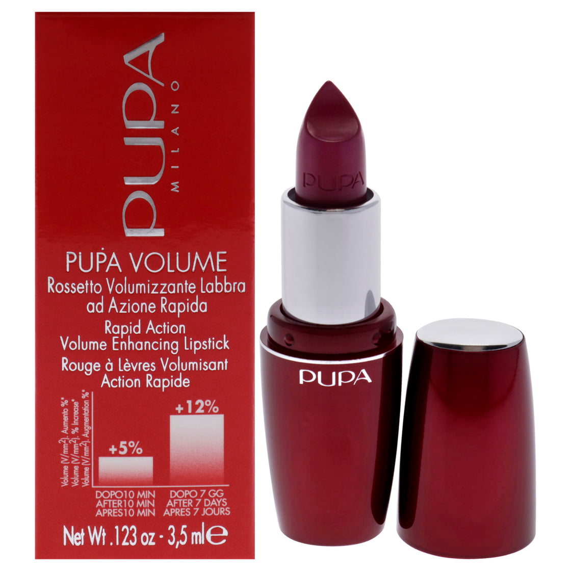 Pupa Volume Rapid Action Enhacing Lipstick - 302 Fuchsia Fatal by Pupa Milano for Women - 0.123 oz Lipstick