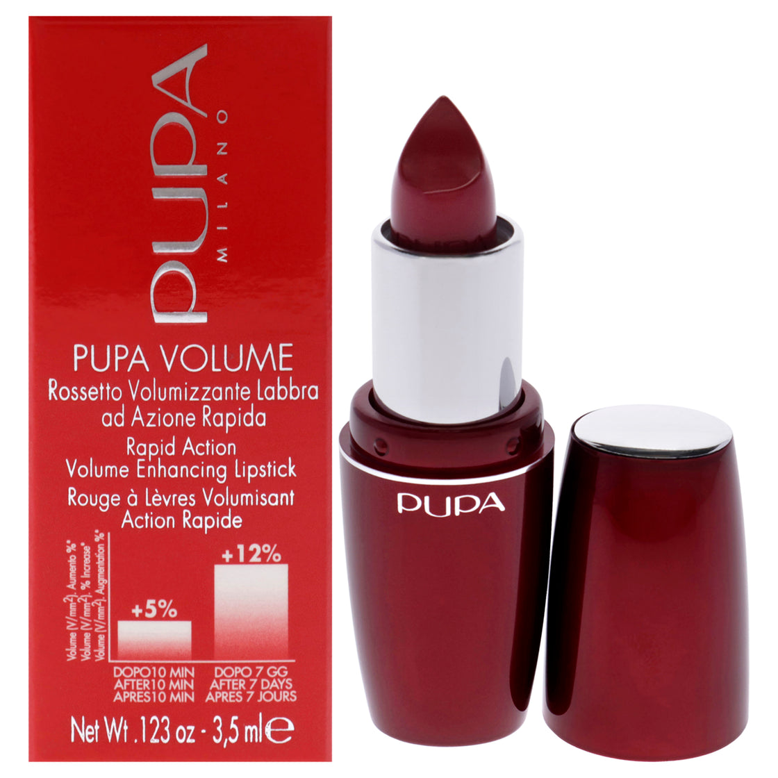 Pupa Volume Rapid Action Enhacing Lipstick - 304 Orchid Pink by Pupa Milano for Women - 0.123 oz Lipstick