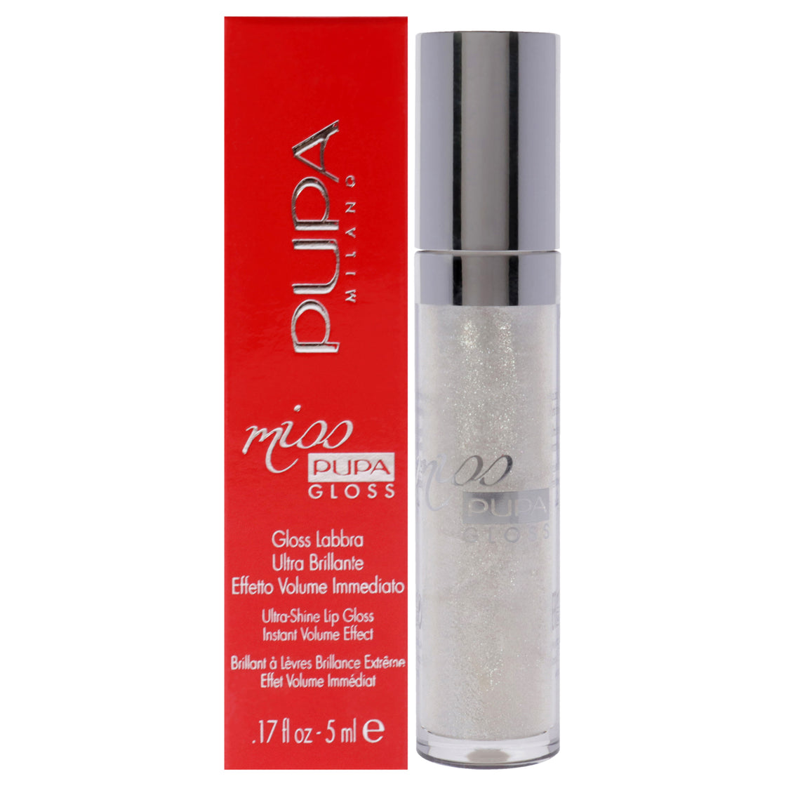 Miss Pupa Gloss Ultra-Shine Lip Gloss - 101 Pearly Clear by Pupa Milano for Women - 0.17 oz Lip Gloss