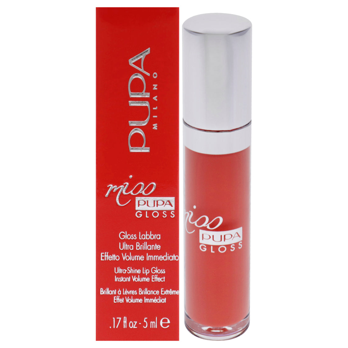 Miss Pupa Gloss Ultra-Shine Lip Gloss - 202 Frosted Apricot by Pupa Milano for Women - 0.17 oz Lip Gloss