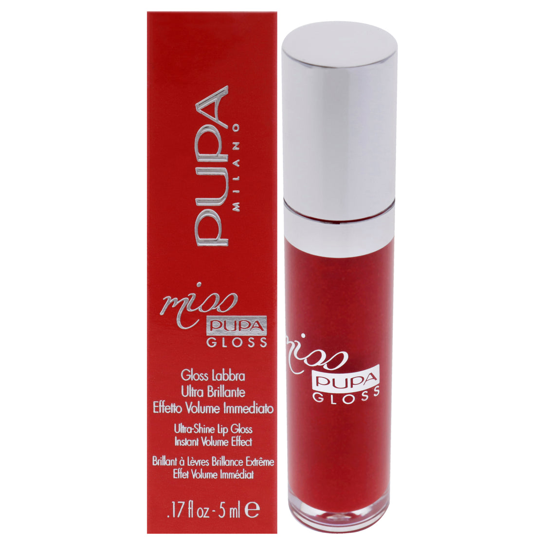 Miss Pupa Gloss Ultra-Shine Lip Gloss - 205 Touch of Red by Pupa Milano for Women - 0.17 oz Lip Gloss