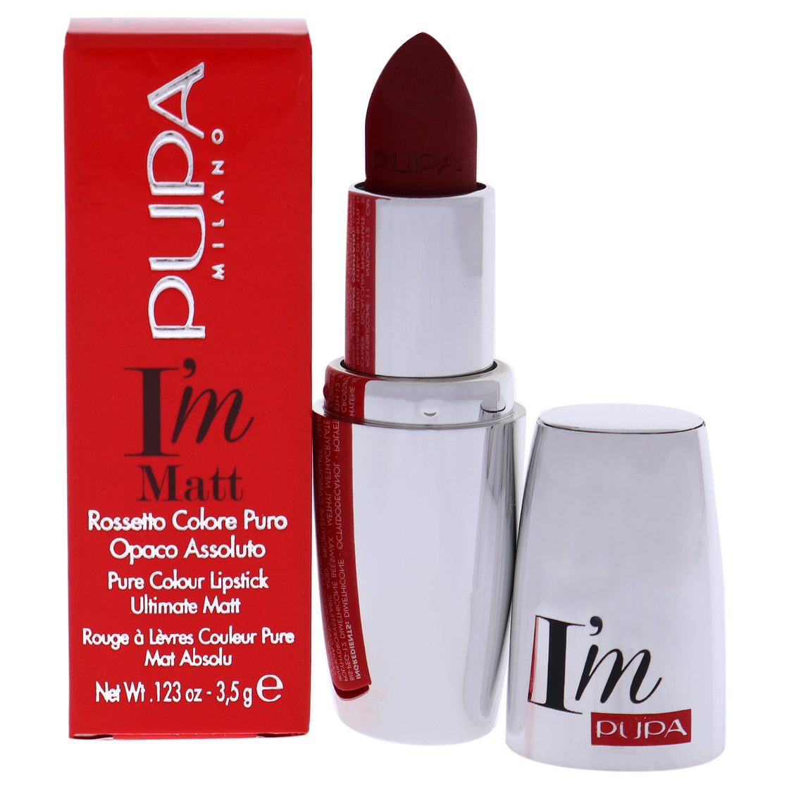 I Am Matte Pure Colour Lipstick - 073 Irresistible Burgundy by Pupa Milano for Women - 0.123 oz Lipstick