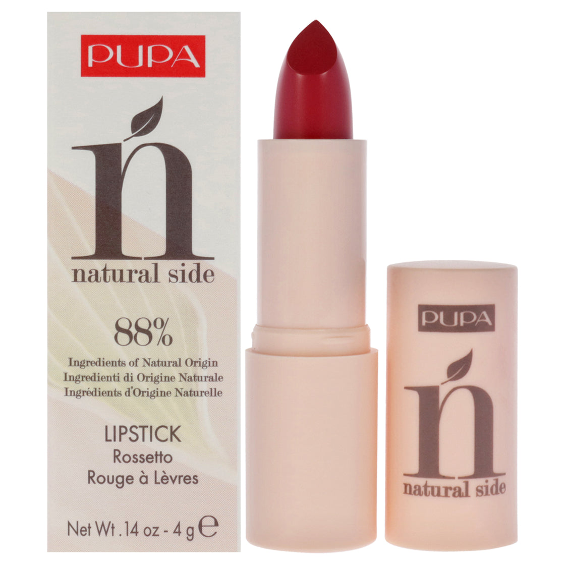 Natural Side Lipstick - 004 Light Coral by Pupa Milano for Women - 0.14 oz Lipstick