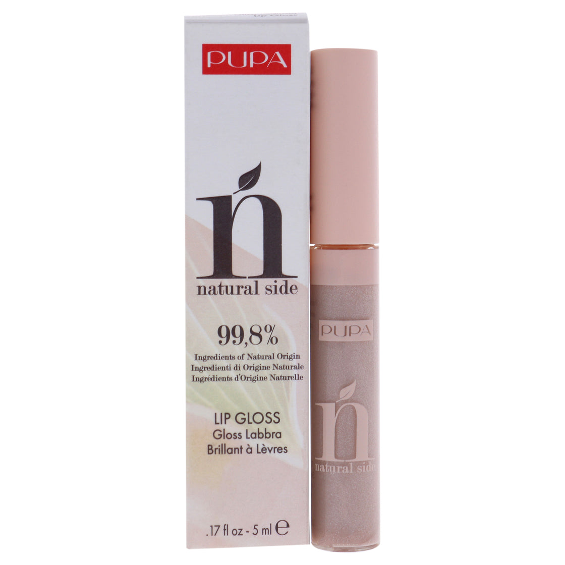 Natural Side Lip Gloss - 001 Light Rose by Pupa Milano for Women - 0.17 oz Lip Gloss