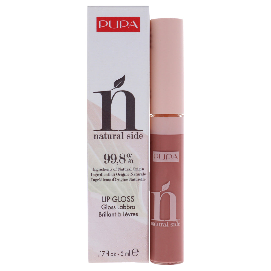 Natural Side Lip Gloss - 002 Majestic Nude by Pupa Milano for Women - 0.17 oz Lip Gloss