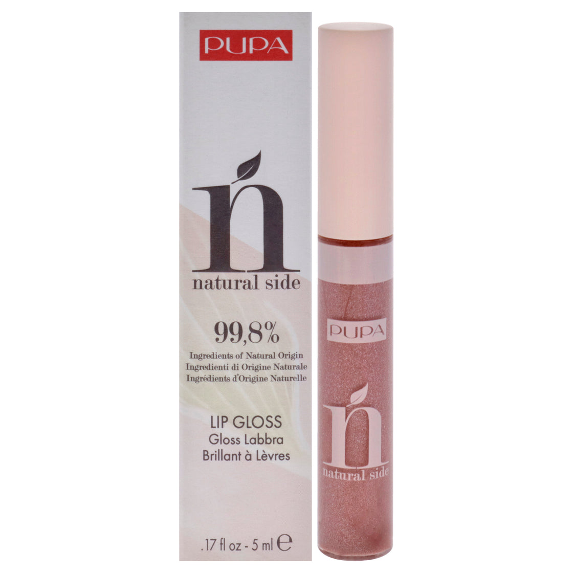 Natural Side Lip Gloss - 004 Pearly Nude by Pupa Milano for Women - 0.17 oz Lip Gloss