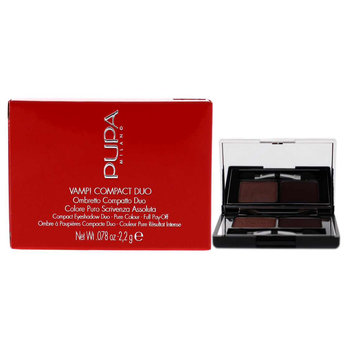 Vamp! Compact Duo Eyeshadow - 002 Pink Earth by Pupa Milano for Women - 0.078 oz Eye Shadow