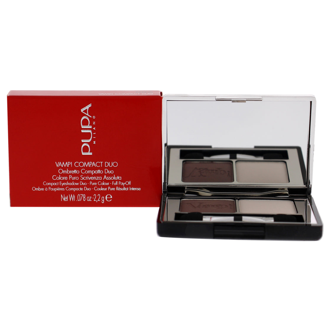 Vamp! Compact Duo Eyeshadow - 006 Brown Vanilla by Pupa Milano for Women - 0.078 oz Eye Shadow