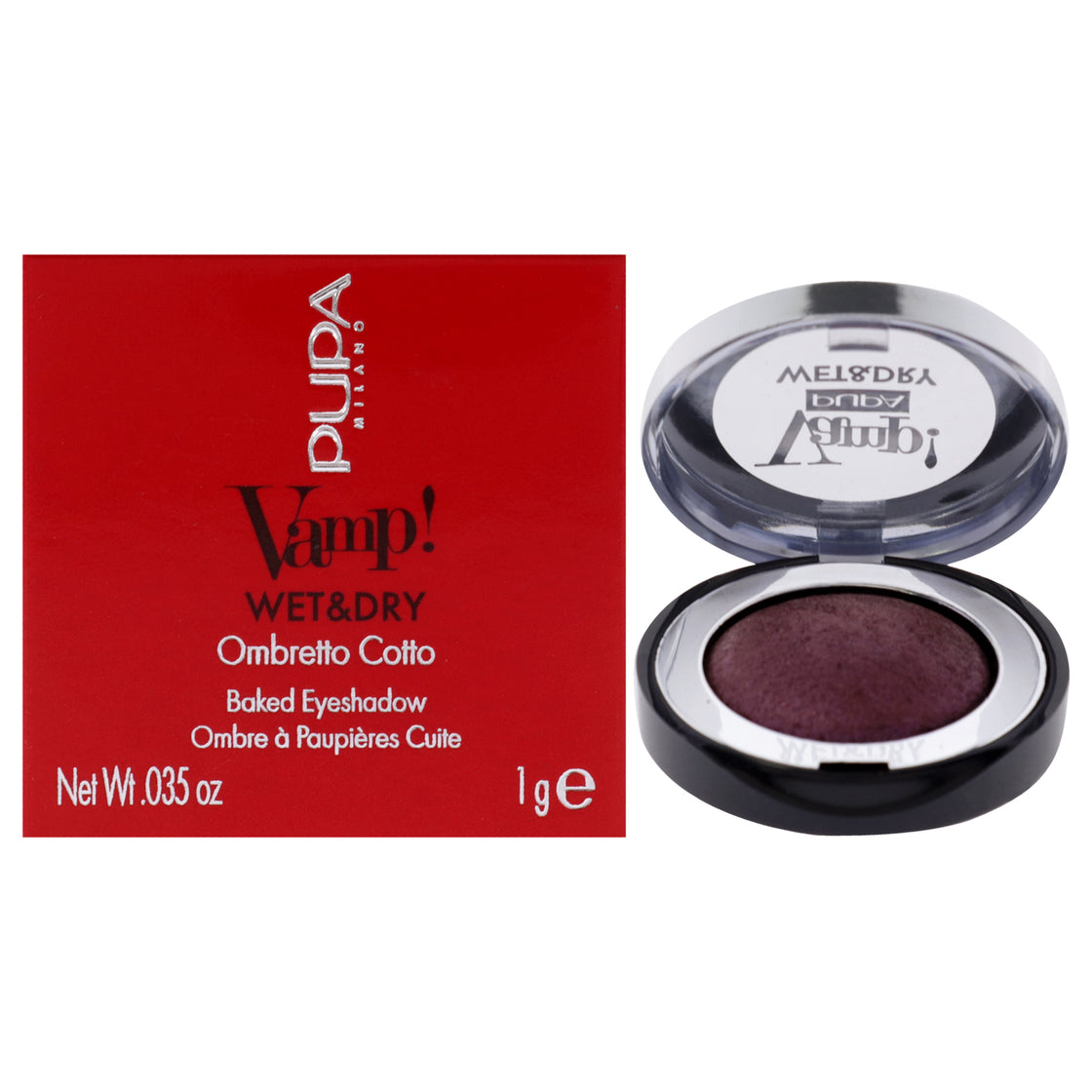 Vamp! Wet and Dry Baked Eyeshadow - 205 Hot Violet by Pupa Milano for Women - 0.035 oz Eye Shadow