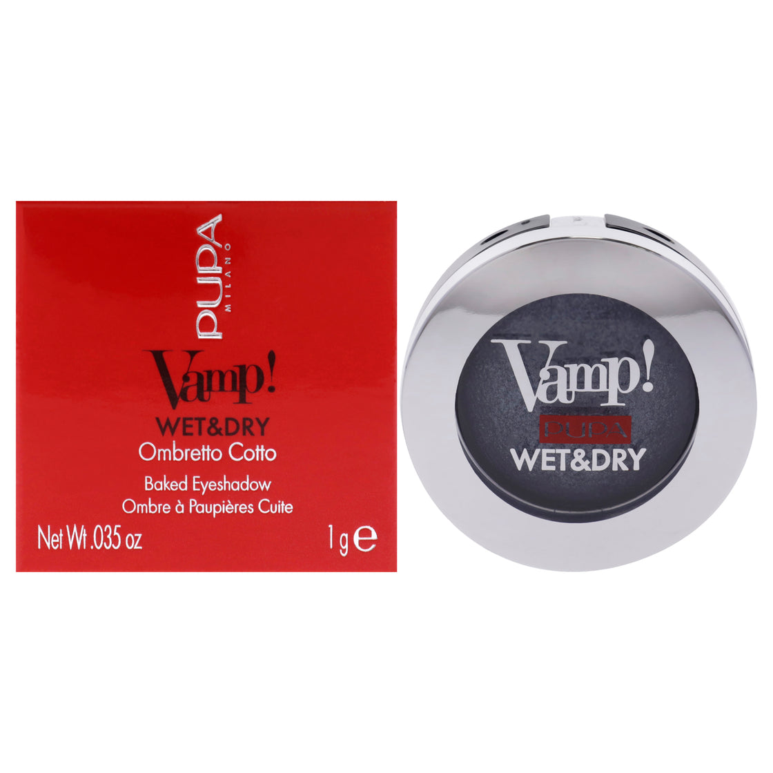 Vamp! Wet and Dry Baked Eyeshadow - 305 Anthracite Grey by Pupa Milano for Women - 0.035 oz Eye Shadow