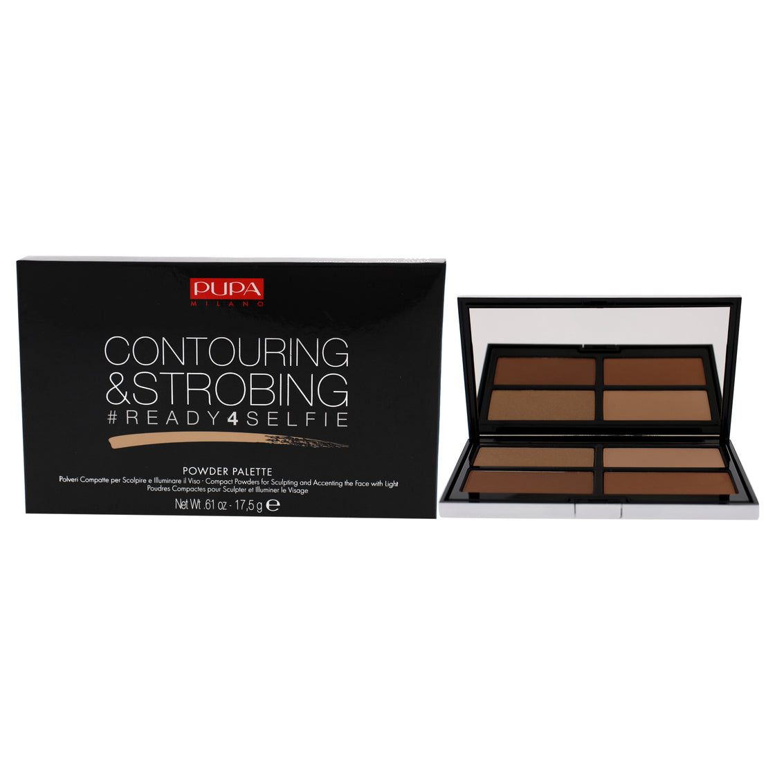 Ready 4 Selfie Contouring And Strobing Powder Palette - 002 Medium Skin by Pupa Milano for Women - 0.61 oz Makeup