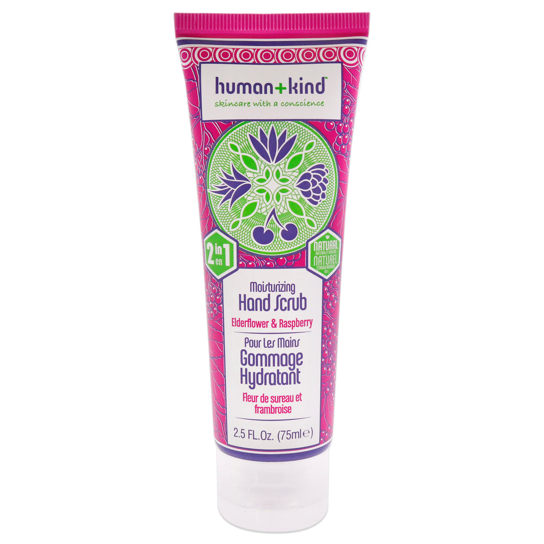 Hand Scrub - Elderflower and Raspberry by Human+Kind for Unisex - 2.5 oz Scrub