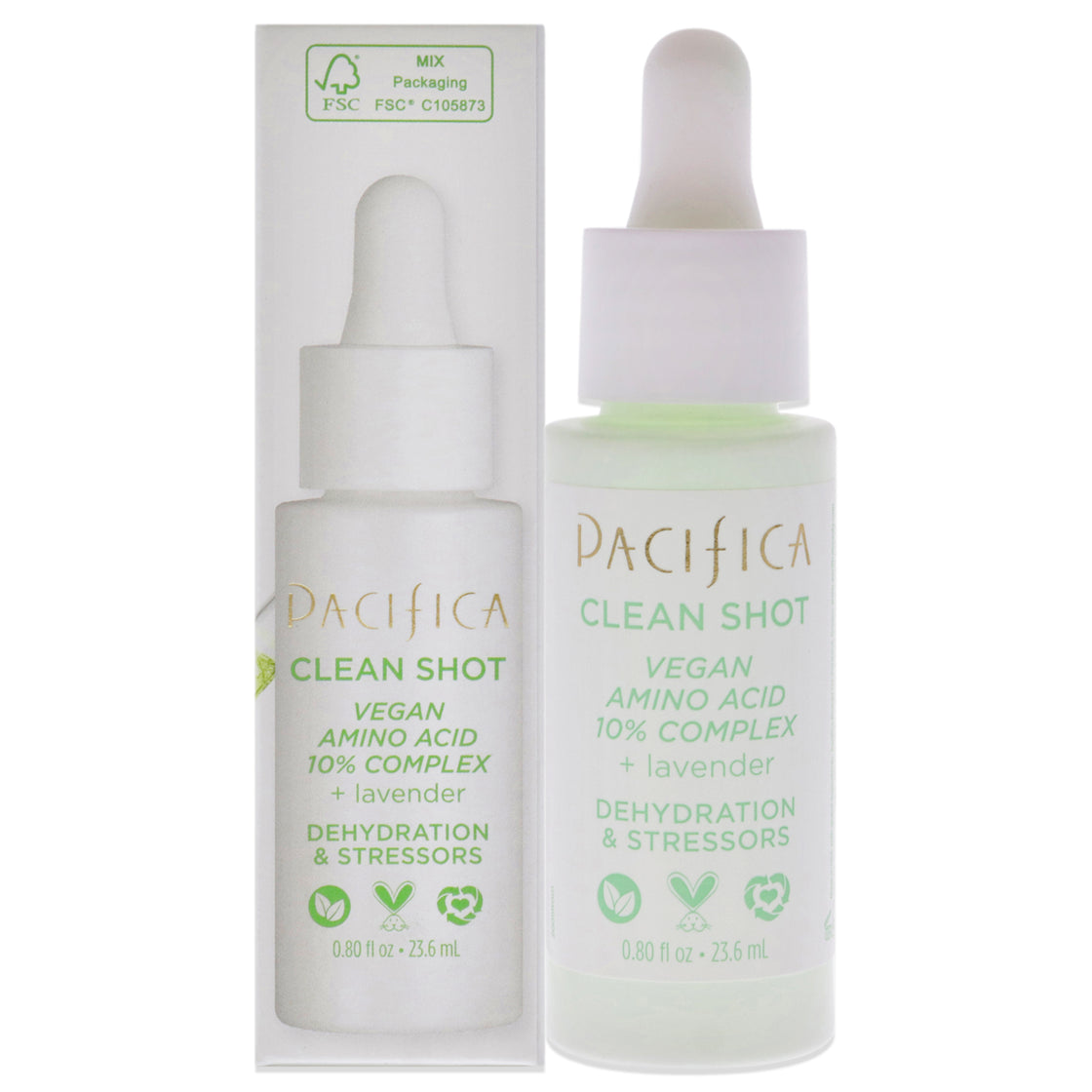 Clean Shot Vegan Amino Acid 10 Percent Complex by Pacifica for Unisex - 0.80 oz Serum