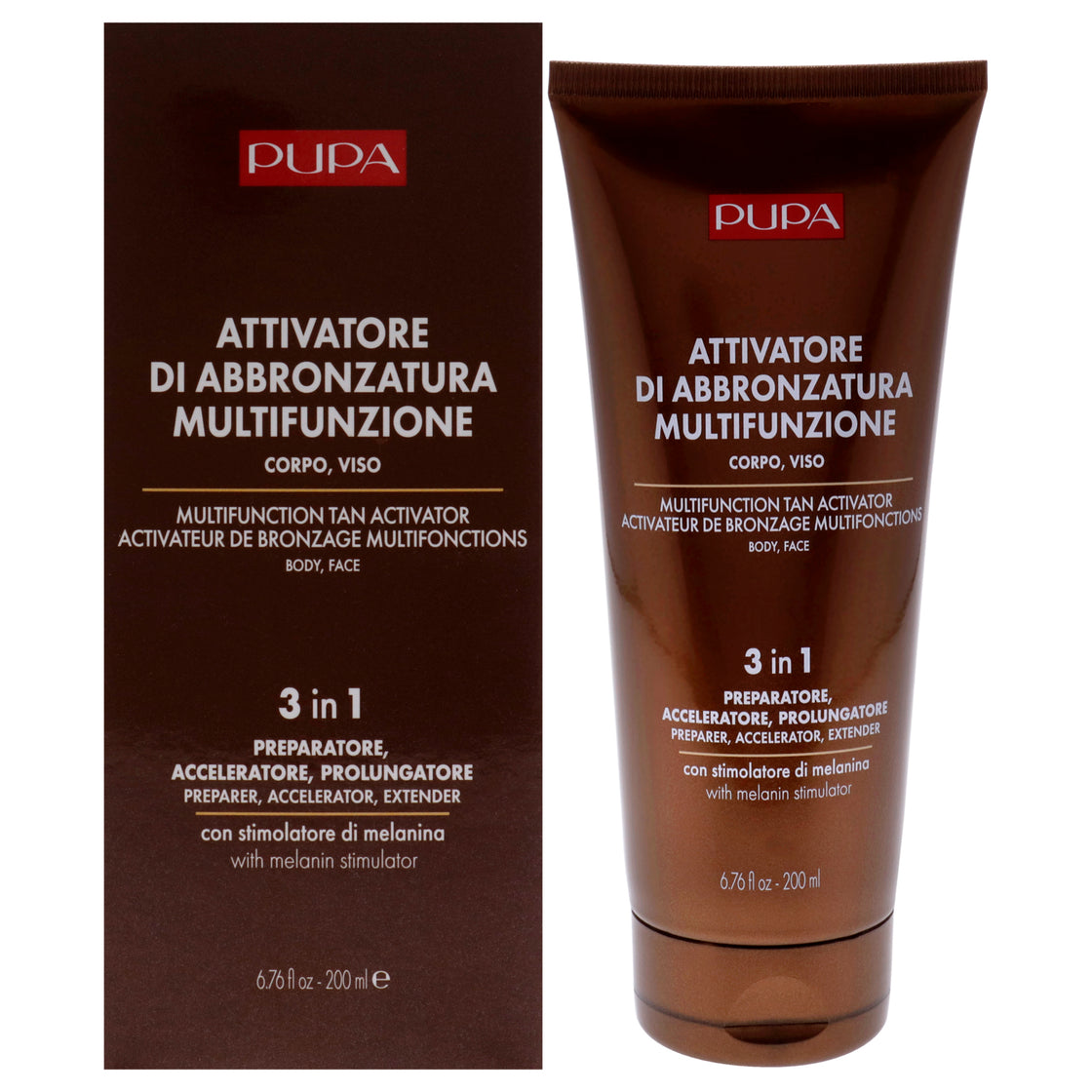 Multifunction Tan Activator Body Face 3-In-1 by Pupa Milano for Women - 6.76 oz Bronzer