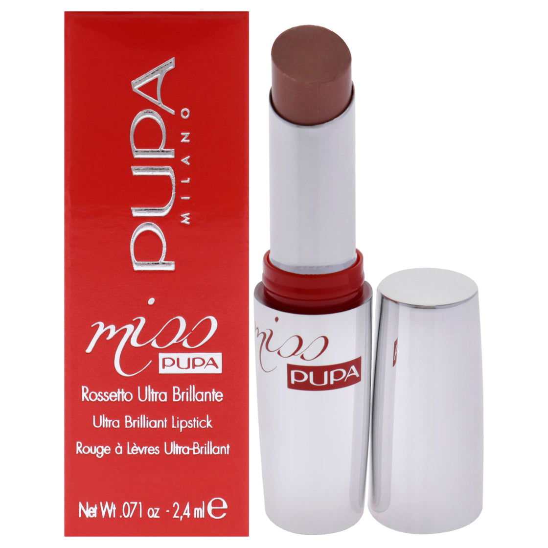 Miss Pupa Ultra Brilliant Lipstick - 100 Cream by Pupa Milano for Women - 0.071 oz Lipstick