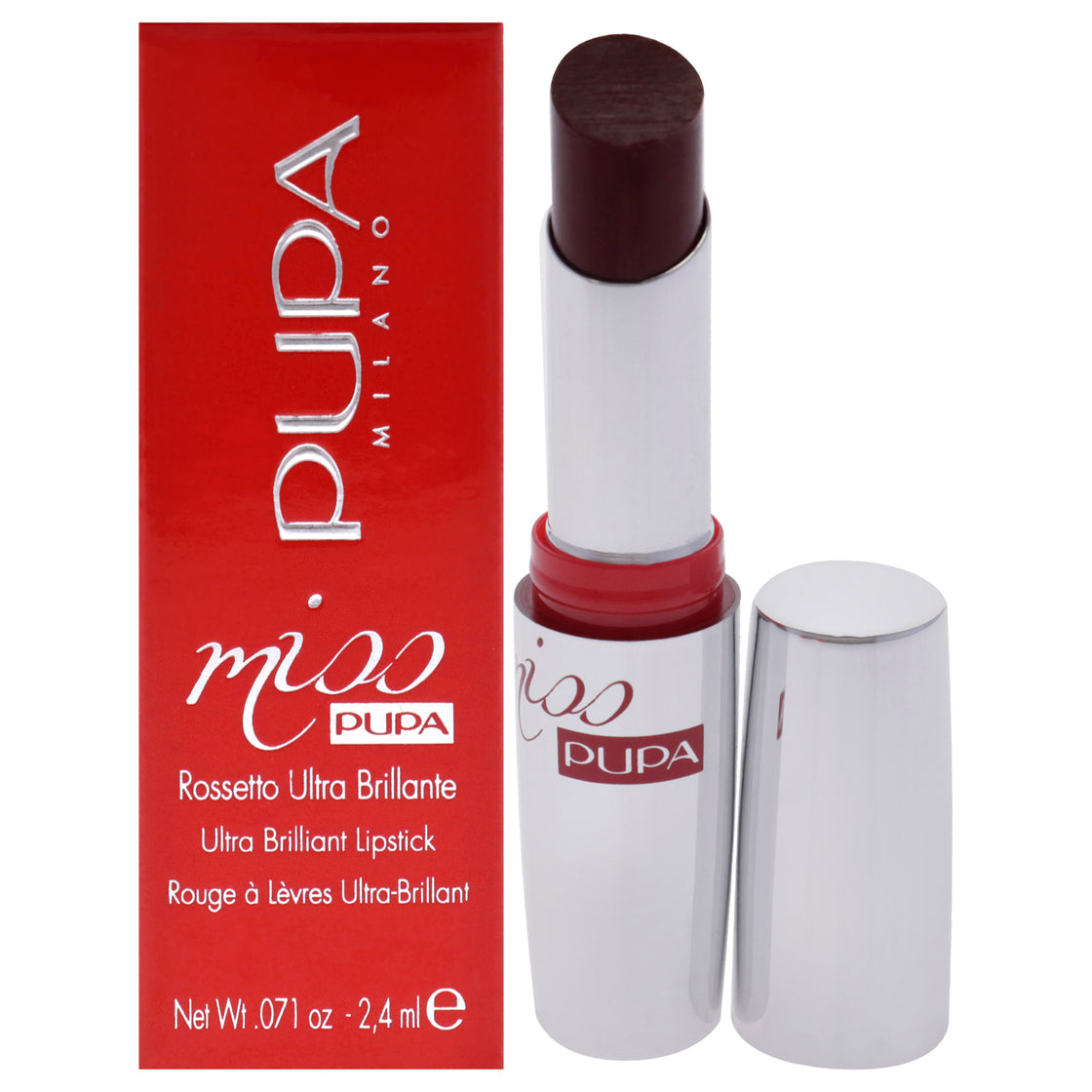 Miss Pupa Ultra Brilliant Lipstick - 504 Ruby Red by Pupa Milano for Women - 0.071 oz Lipstick