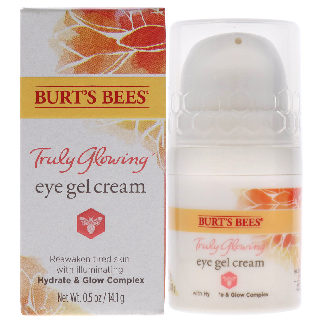 Truly Glowing Eye Gel Cream by Burts Bees for Unisex - 0.5 oz Cream