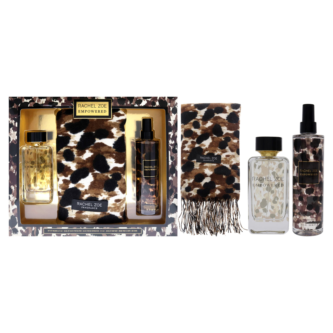 Empowered by Rachel Zoe for Women - 3 Pc Gift Set 3.4oz EDP Spray, 10oz Body Mist, Scarf