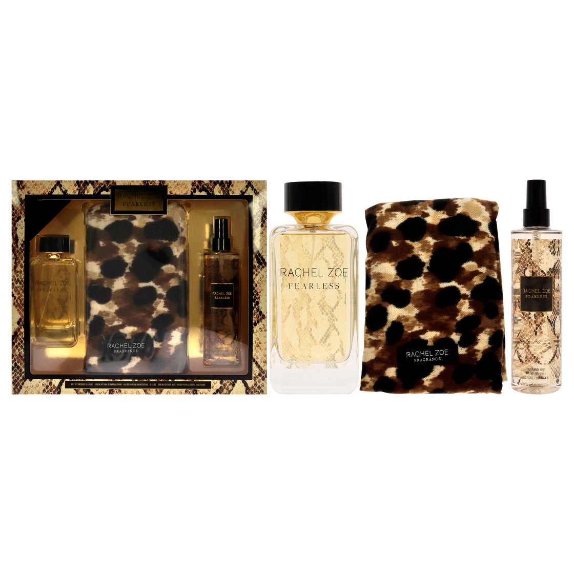 Fearless by Rachel Zoe for Women - 3 Pc Gift Set 3.4oz EDP Spray, 10oz Body Mist, Scarf