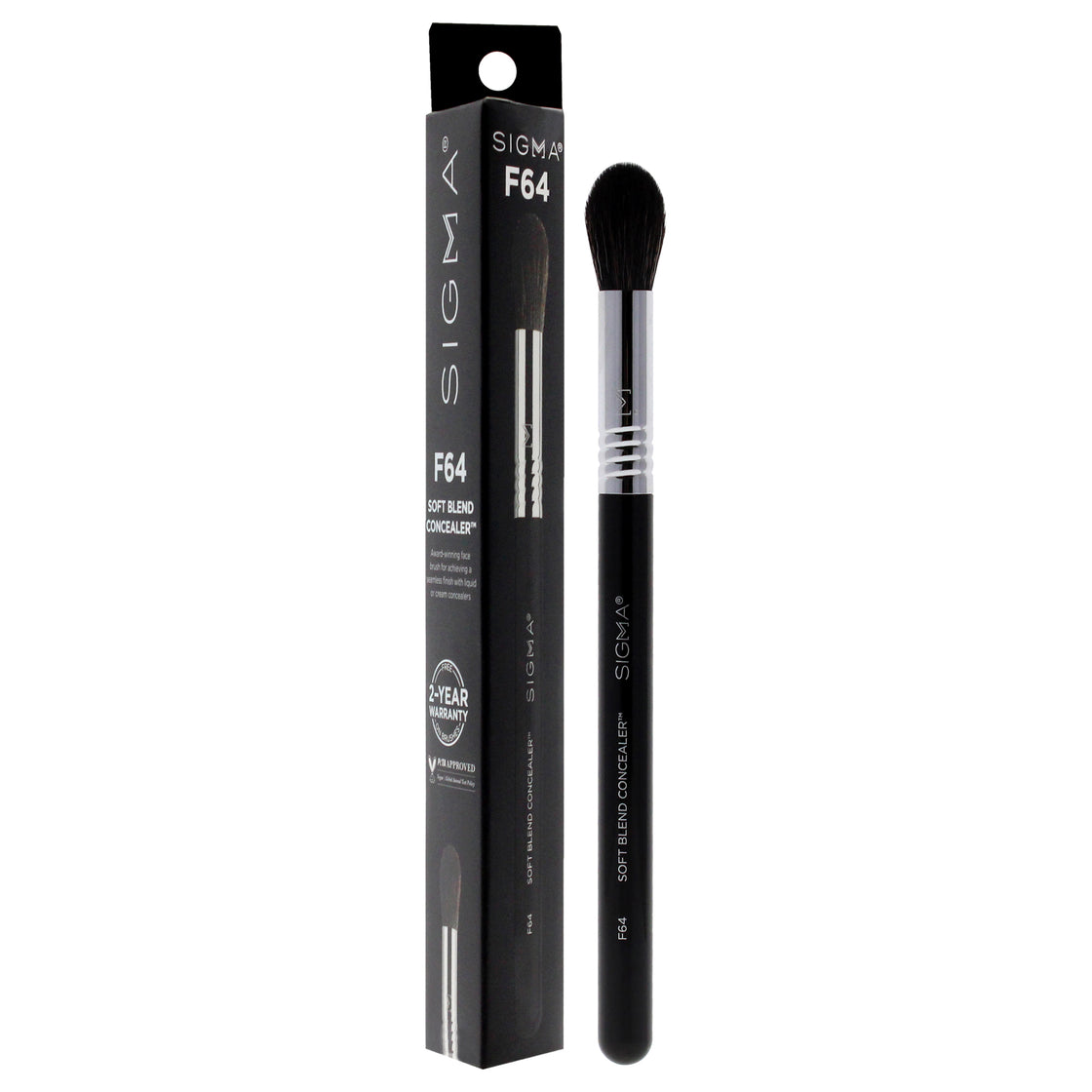 Soft Blend Concealer Brush - F64 Black-Chrome by SIGMA for Women - 1 Pc Brush