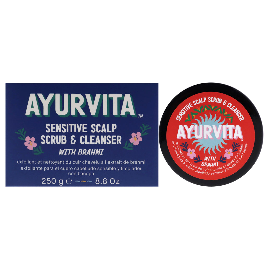 Sensitive Scalp Scrub and Cleanser with Brahmi by AyurVita for Unisex - 8.8 oz Cleanser