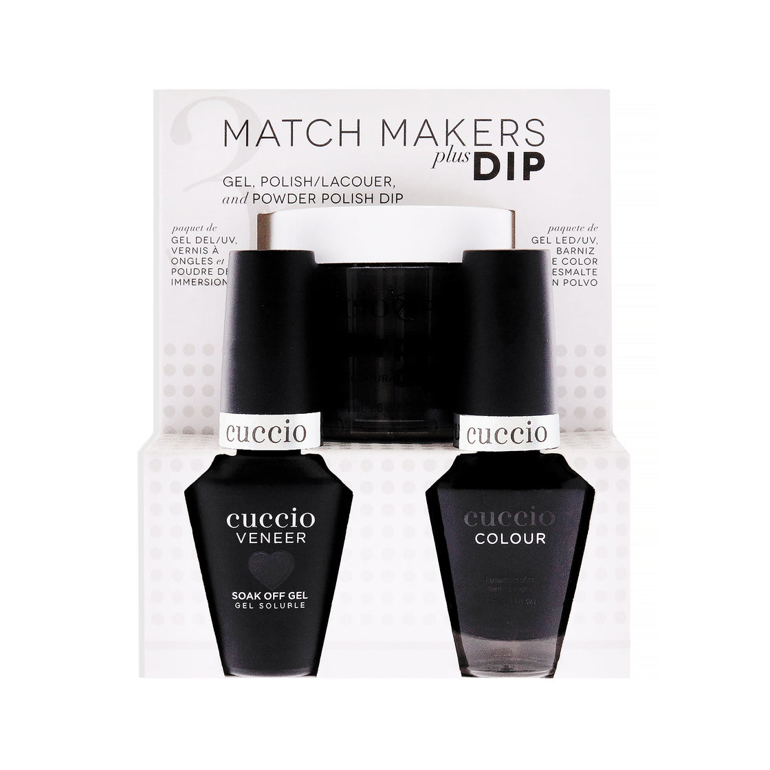 Match Makers Plus Dip - 2 Am In Hollywood by Cuccio Colour for Women - 3 Pc 1.6oz Pro Powder Polish Dip System, 0.44oz Veneer Soak Off Gel, 0.43oz Colour Nail Polish