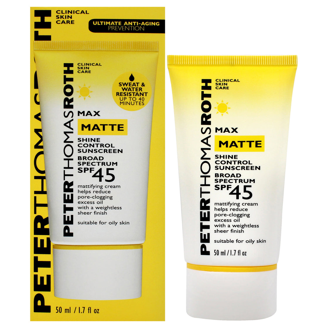 Max Matte Shine Control Sunscreen SPF 45 by Peter Thomas Roth for Unisex - 1.7 oz Sunscreen