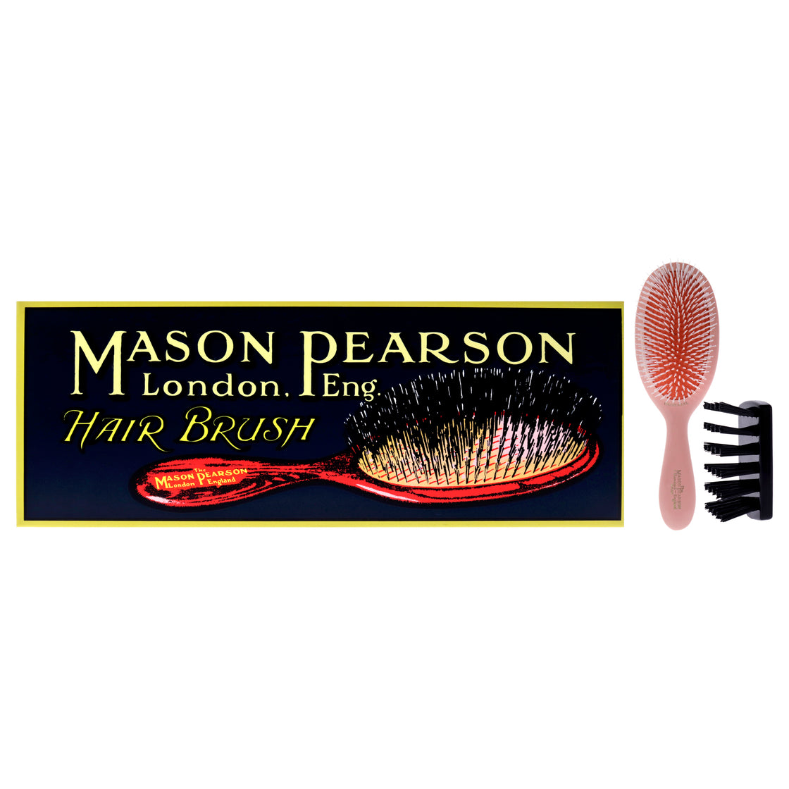 Universal Nylon Brush - NU2 Pink by Mason Pearson for Unisex - 2 Pc Hair Brush, Cleaning Brush