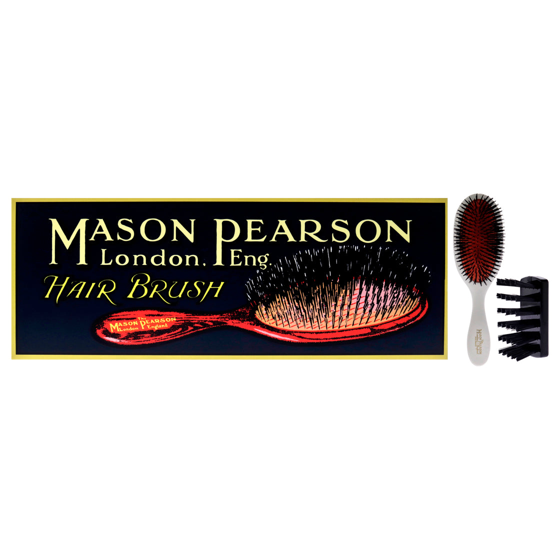 Handy Pure Bristle Brush - B3 Ivory by Mason Pearson for Unisex - 2 Pc Hair Brush, Cleaning Brush