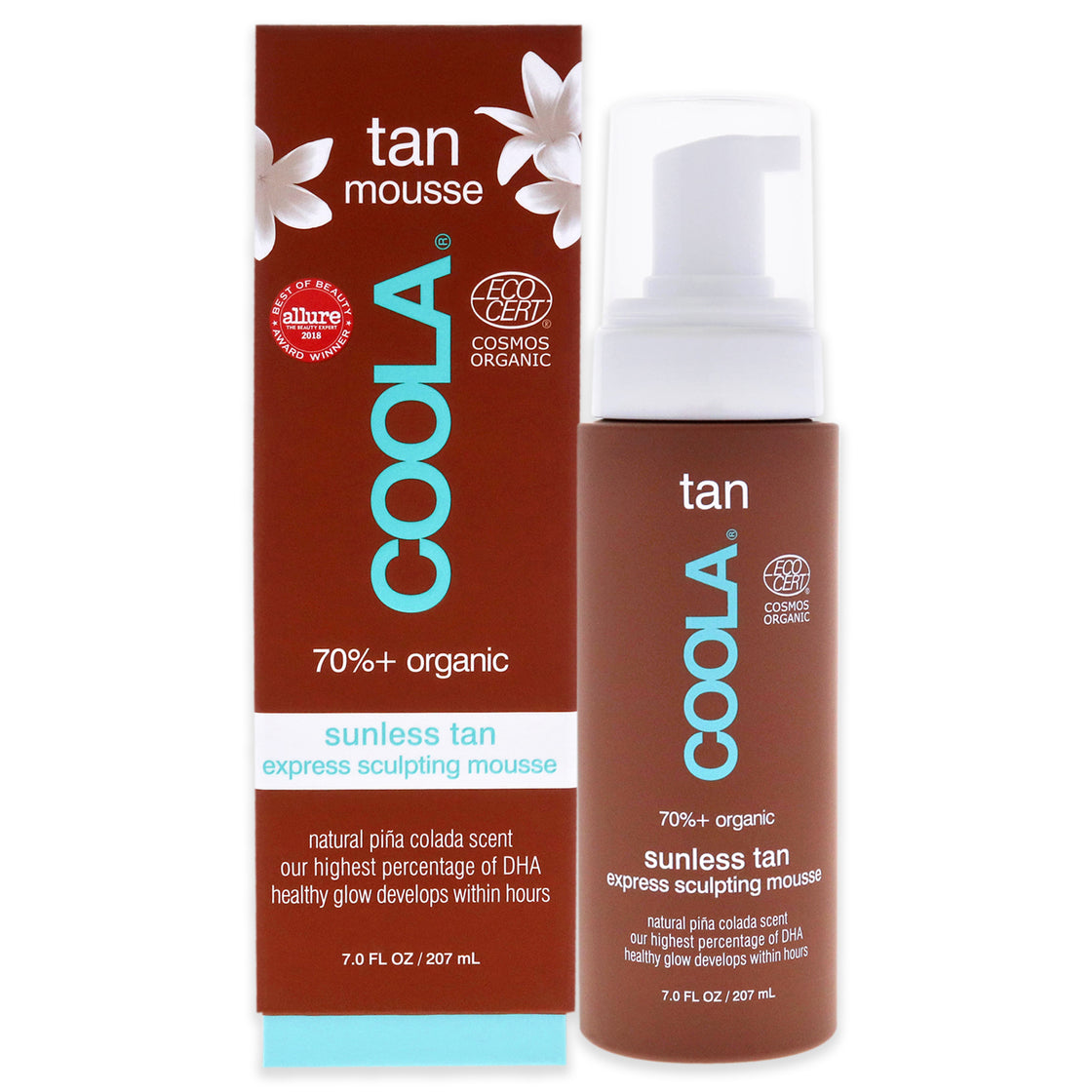 Organic Gradual Sunless Tan Express Sculpting Mousse by Coola for Unisex - 7 oz Bronzer