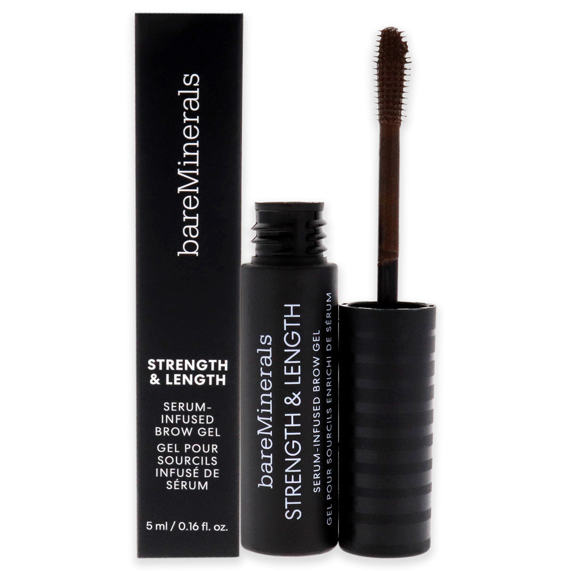 Strength and Length Serum-Infused Brow Gel - Coffee by bareMinerals for Women - 0.16 oz Brow Gel