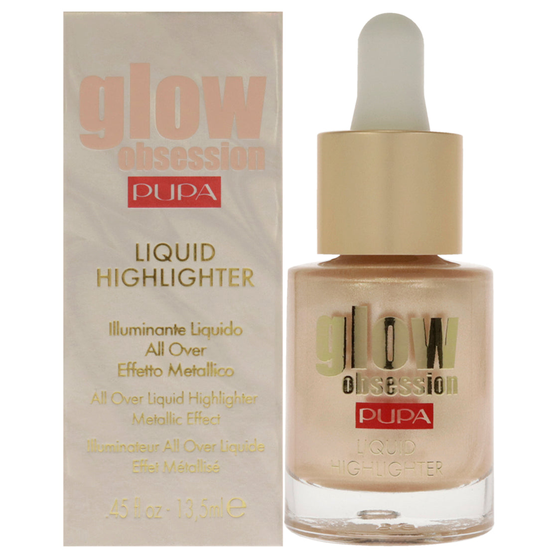 Glow Obession Liquid Highlighter - 002 Moon Light by Pupa Milano for Women - 0.45 oz Highlighter