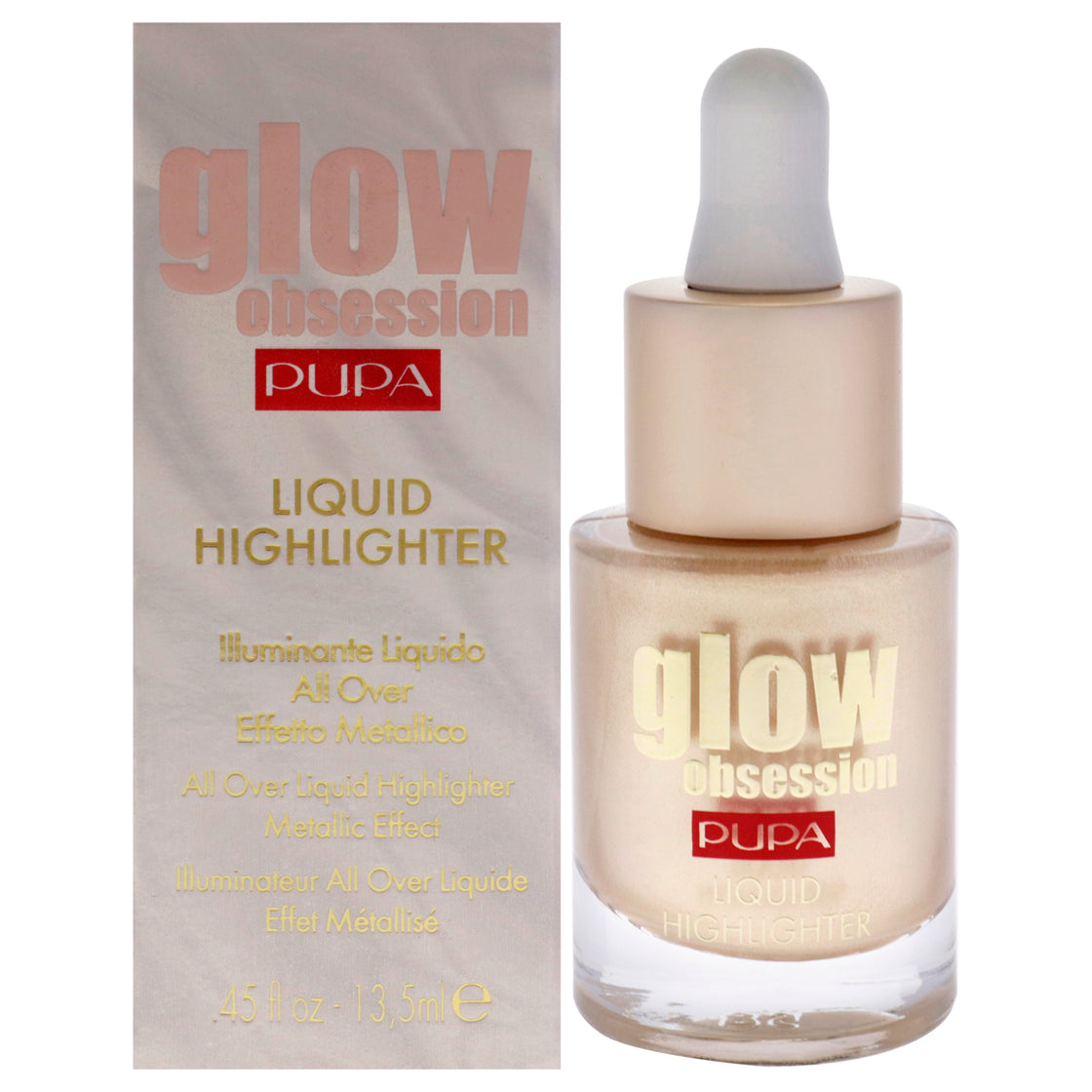 Glow Obession Liquid Highlighter - 100 Sunrise by Pupa Milano for Women - 0.45 oz Highlighter