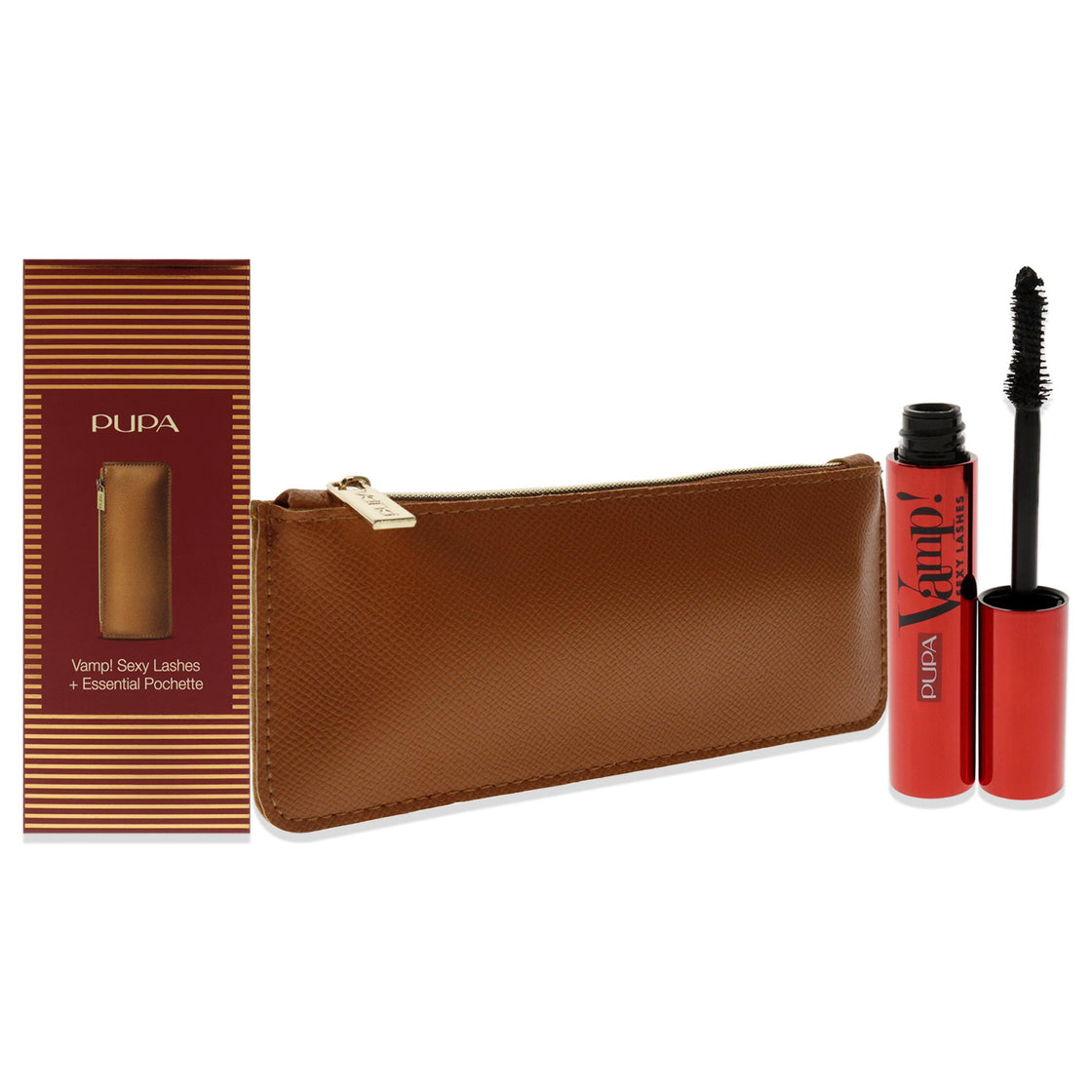 Vamp! Sexy Lashes Kit by Pupa Milano for Women - 2 Pc 0.40oz Vamp! Sexy Lashes Mascara - 011 Black, Bag