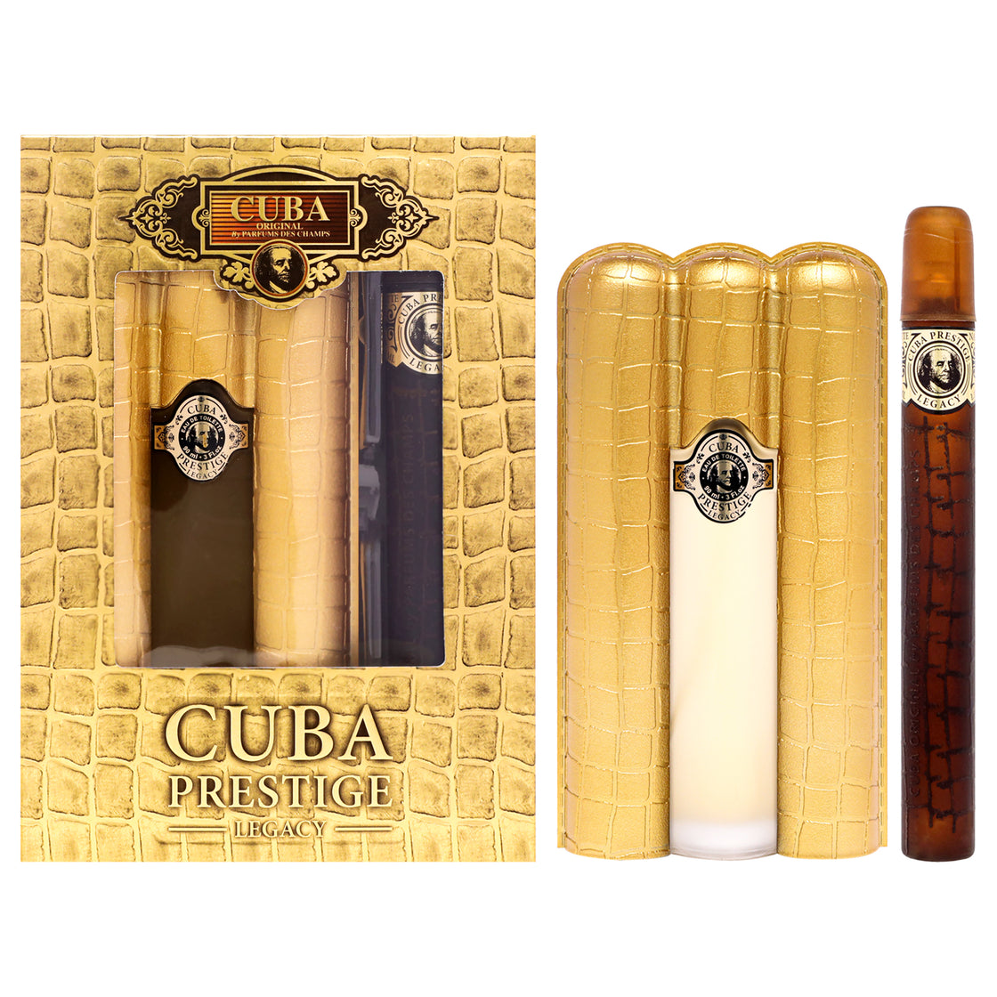 Cuba Prestige Legacy by Cuba for Men - 2 Pc Gift Set 3oz EDT Spray, 1.17oz EDT Spray