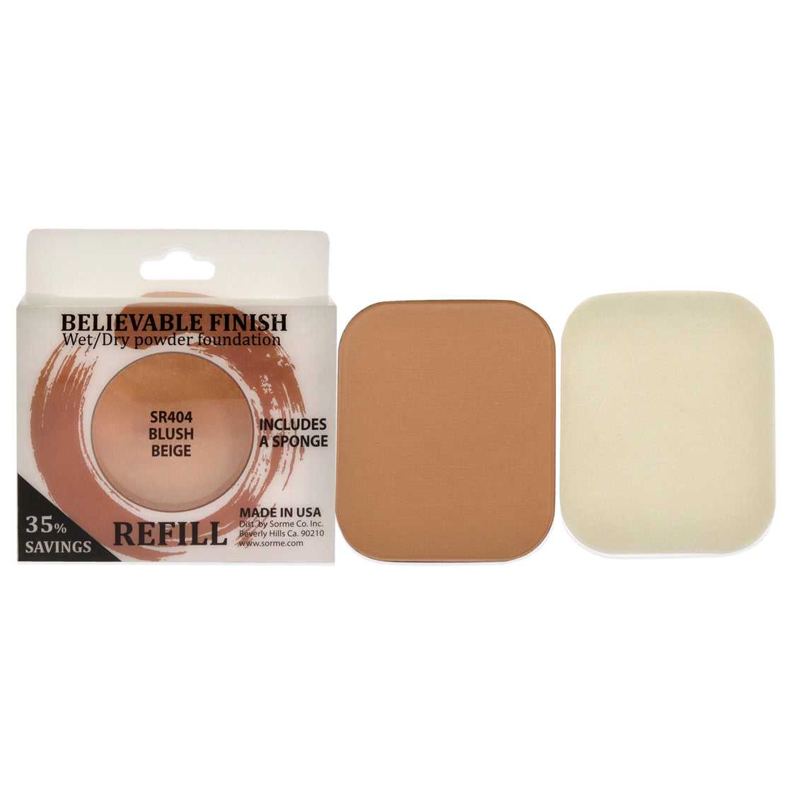 Believable Finish Powder Foundation - Blush Beige by Sorme Cosmetics for Women - 0.23 oz Foundation (Refill)