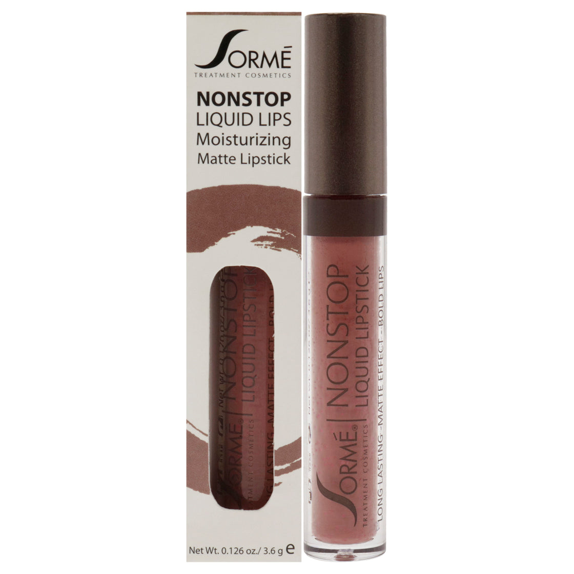 Nonstop Moisturizing Matte Liquid Lipstick - 272 Lace by Sorme Cosmetics for Women - 0.126 oz Lipstick