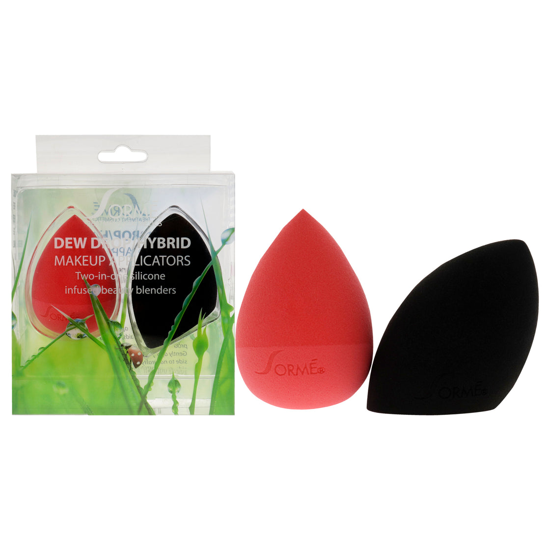 Dew Drop Hybrid Silicone Infused Blender by Sorme Cosmetics for Women - 2 Pc Sponge