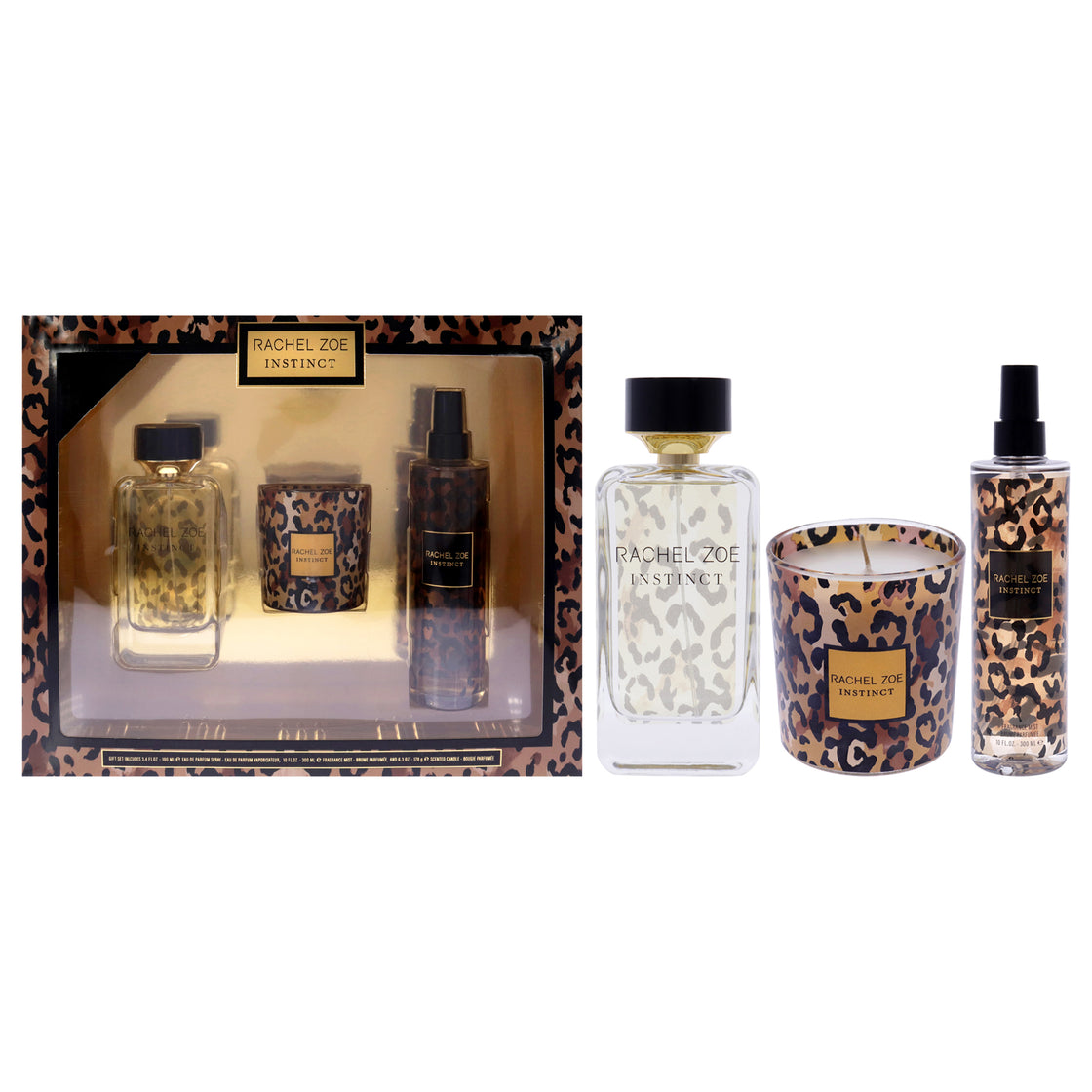 Instinct by Rachel Zoe for Women - 3 Pc 3.4oz EDP Spray, 10oz Fragrance Mist, 6.3oz Candle