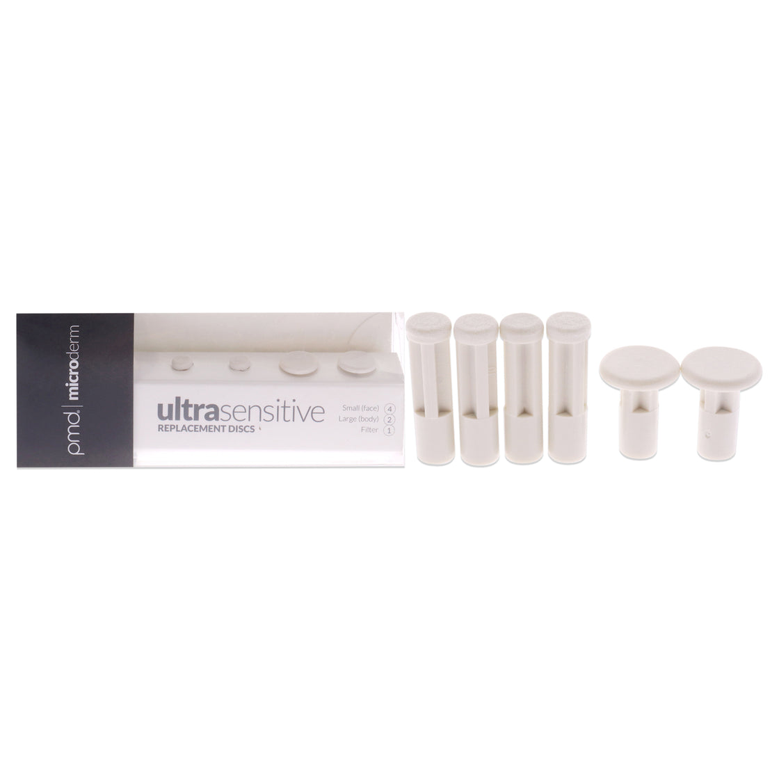 Ultra Sensitive Replacement Discs Set - White by PMD for Unisex - 6 Pc 4Pc Small Discs, 2Pc Large Discs