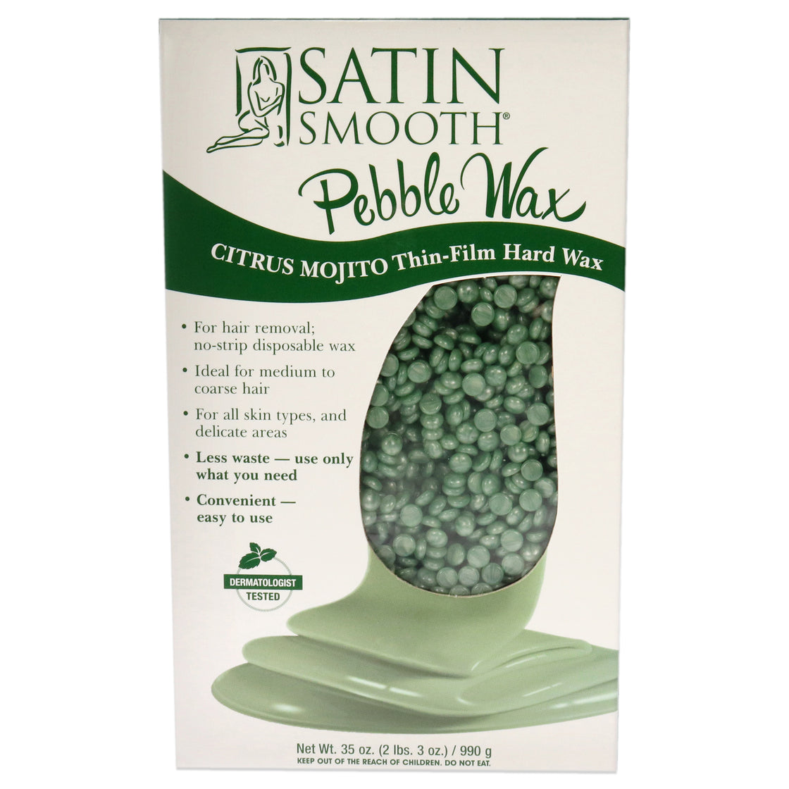 Citrus Mojito Thin Film Hard Wax by Satin Smooth for Women - 35 oz Wax