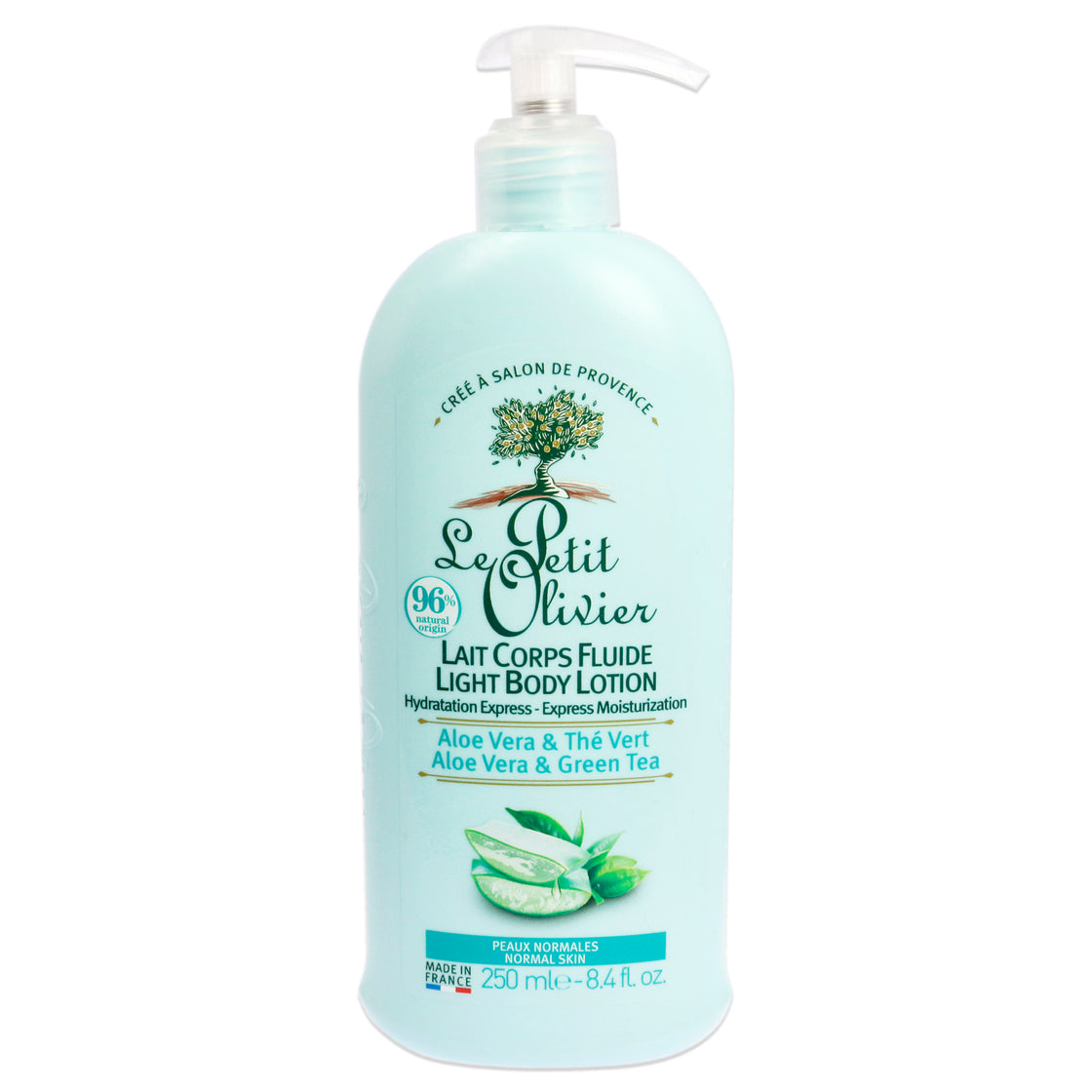 Light body Lotion - Aloe Vera and Green Tea by Le Petit Olivier for Unisex - 8.4 oz Body Lotion