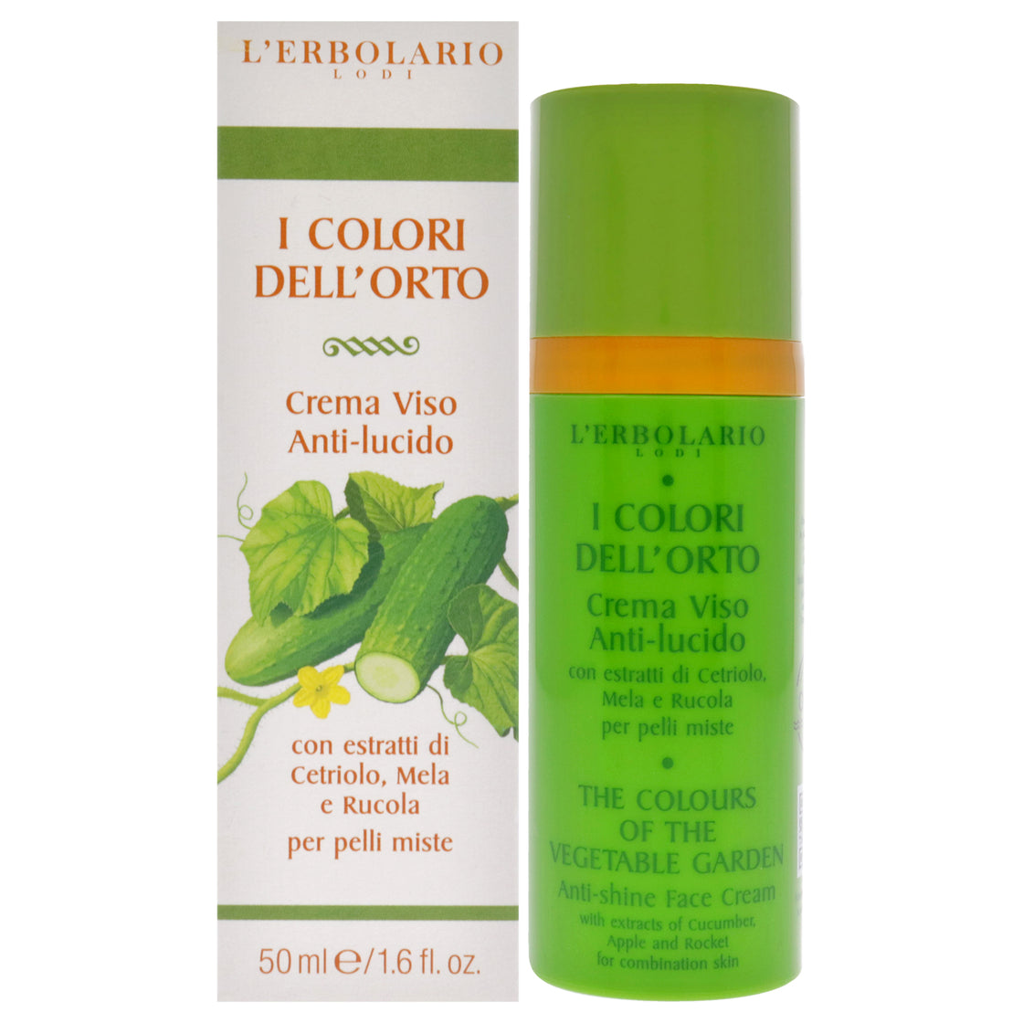 Anti-Shine Face Cream - The Colours of the Vegetable Garden by LErbolario for Women - 1.6 oz Cream