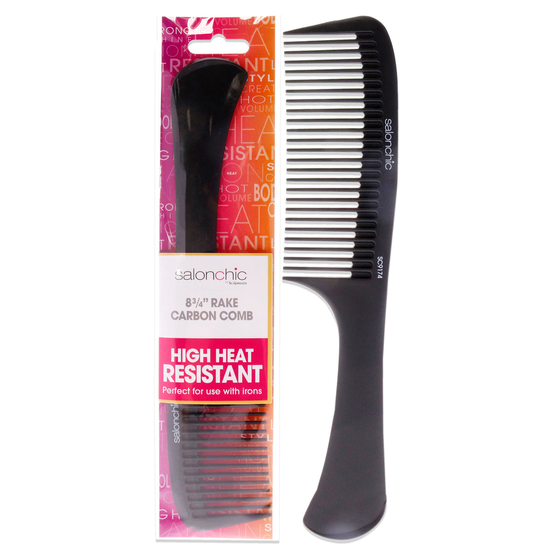 Rake Carbon Comb 8.75 by SalonChic for Unisex - 1 Pc Comb