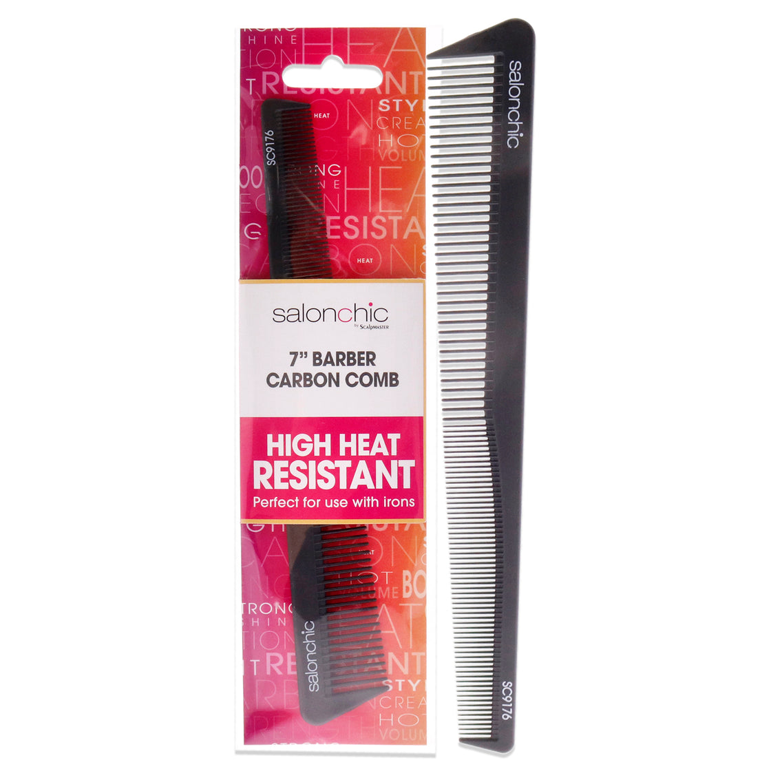 Barber Taper Carbon Comb High Heat Resistant 7 by SalonChic for Unisex - 1 Pc Comb