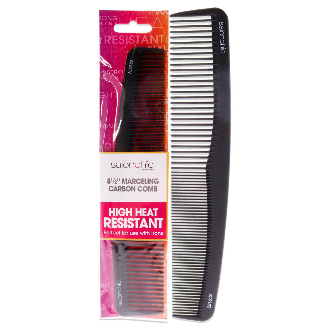 Marceling Carbon Comb High Heat Resistant 8.5 by SalonChic for Unisex - 1 Pc Comb