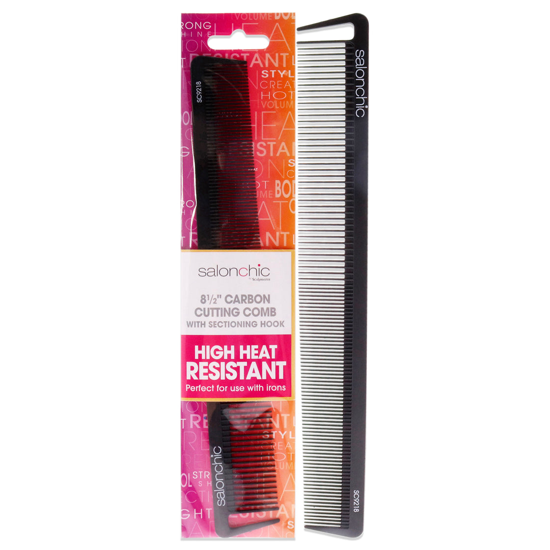 Cutting Carbon Comb High heat resistant 8.5 by SalonChic for Unisex - 1 Pc Comb