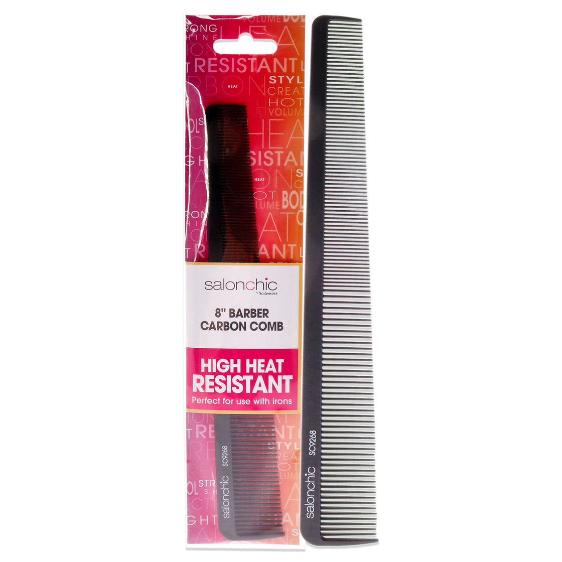 Barber Taper Carbon Comb High Heat Resistant 8 by SalonChic for Unisex - 1 Pc Comb